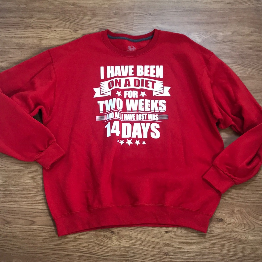 Funny Red Sweat Shirt  Brand New Size XL